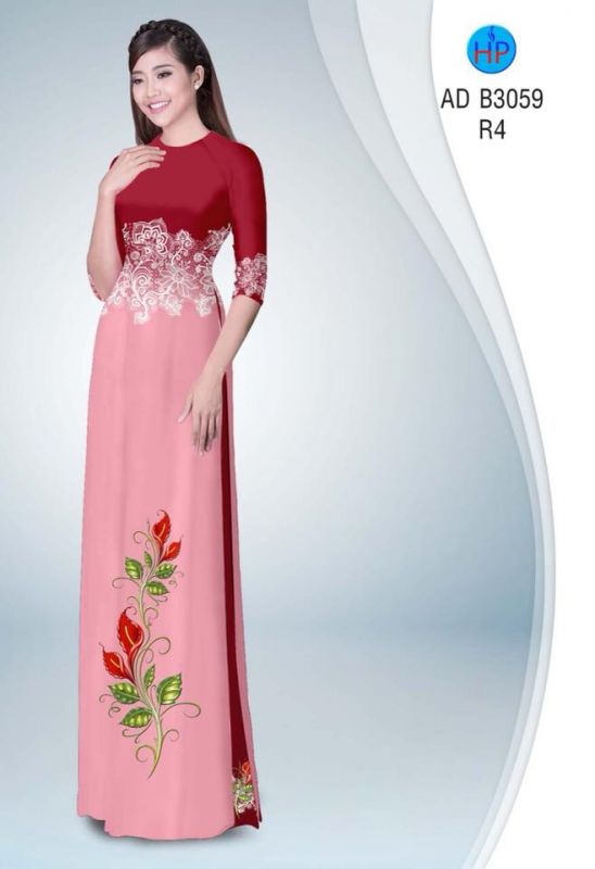Vải áo dài hoa văn eo Vải áo dài hoa văn eo