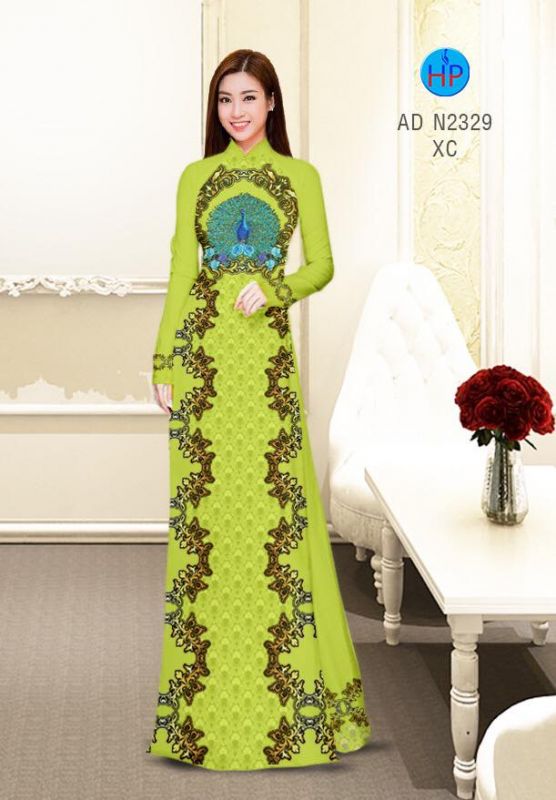 Vải áo dài chim Công