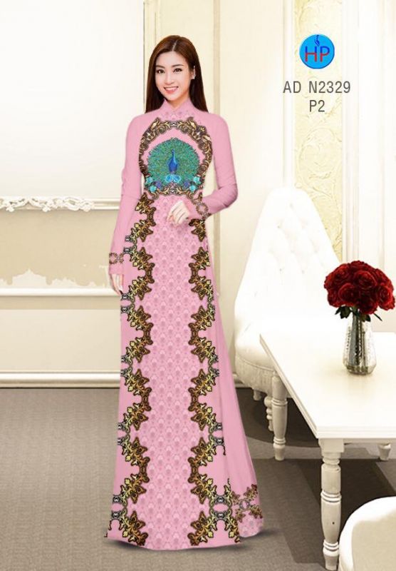 Vải áo dài chim Công