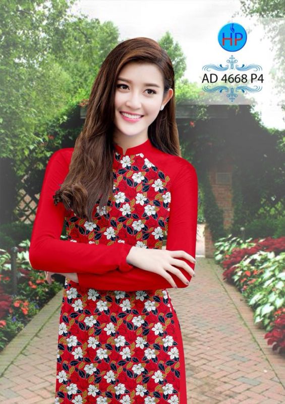 Vải áo dài hoa nhí
