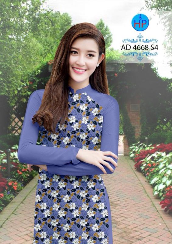 Vải áo dài hoa nhí