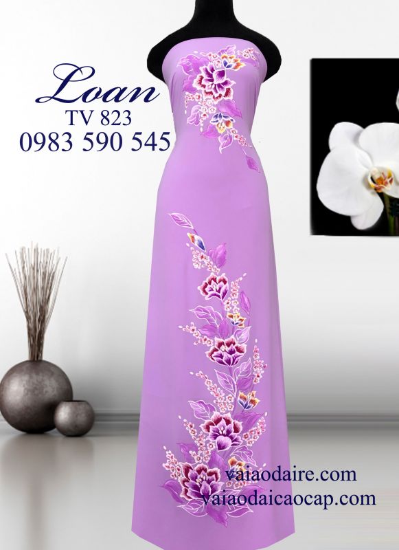 Vải áo dài vẽ kim tuyến