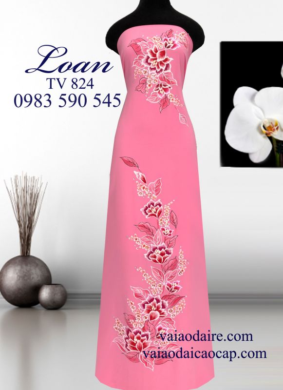 Vải áo dài vẽ kim tuyến