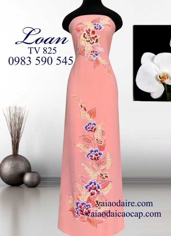 Vải áo dài vẽ kim tuyến