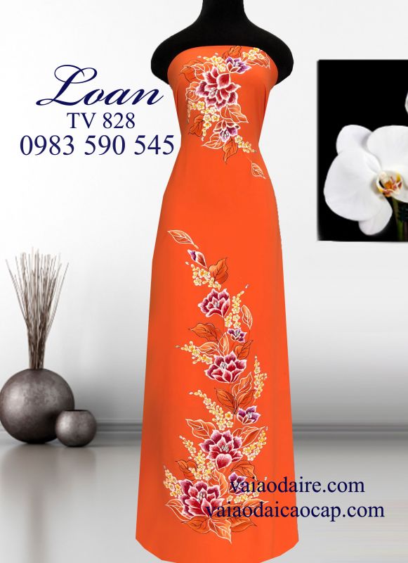 Vải áo dài vẽ kim tuyến