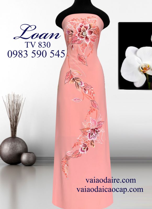 Vải áo dài vẽ kim tuyến