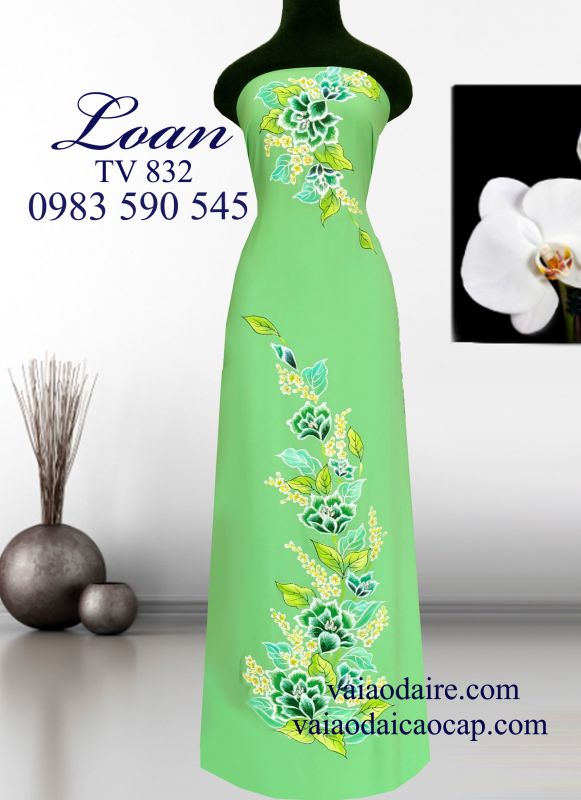 Vải áo dài vẽ kim tuyến