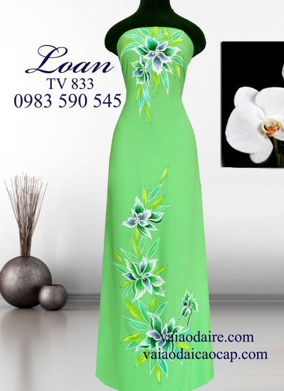 Vải áo dài vẽ kim tuyến