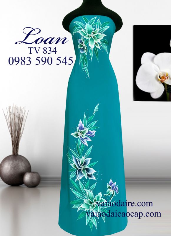 Vải áo dài vẽ kim tuyến