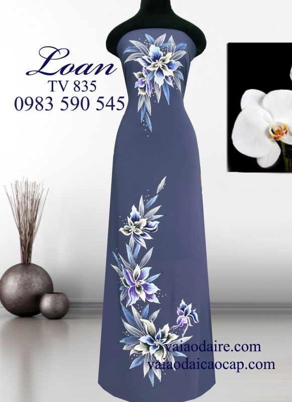 Vải áo dài vẽ kim tuyến