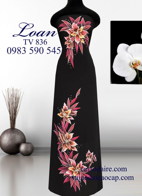 Vải áo dài vẽ kim tuyến