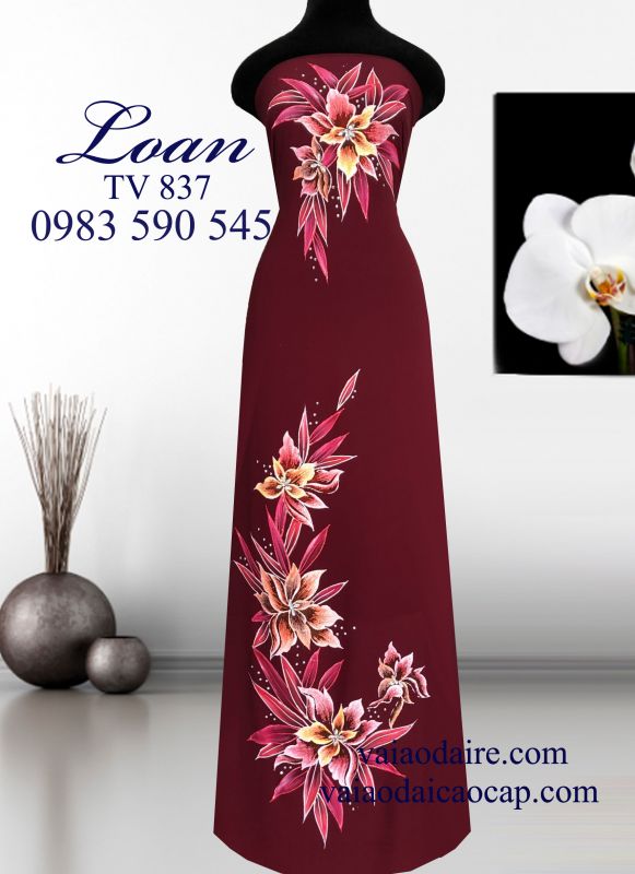 Vải áo dài vẽ kim tuyến