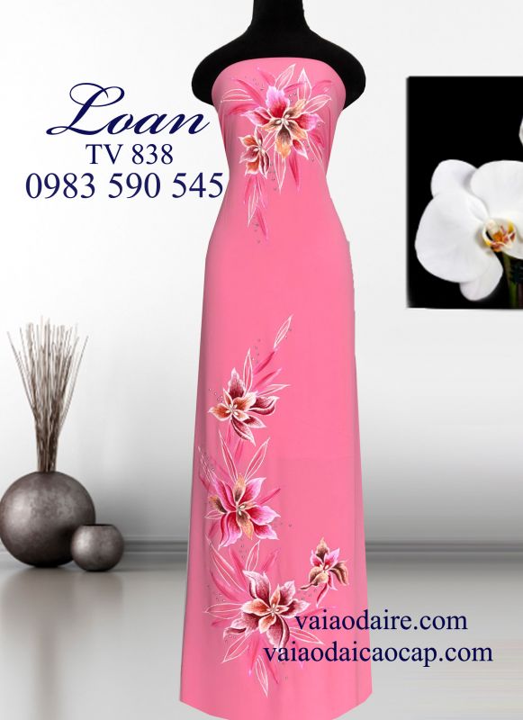 Vải áo dài vẽ kim tuyến