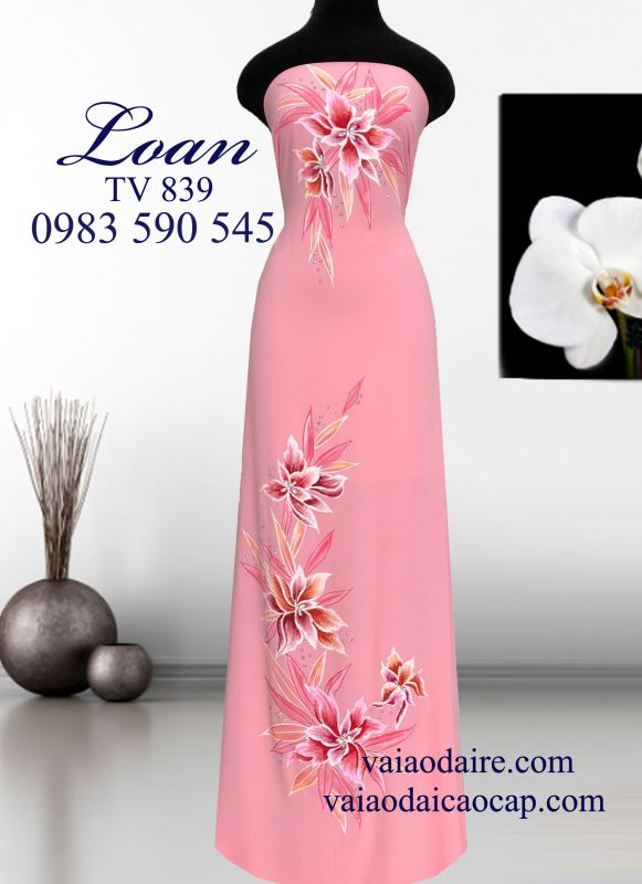 Vải áo dài vẽ kim tuyến