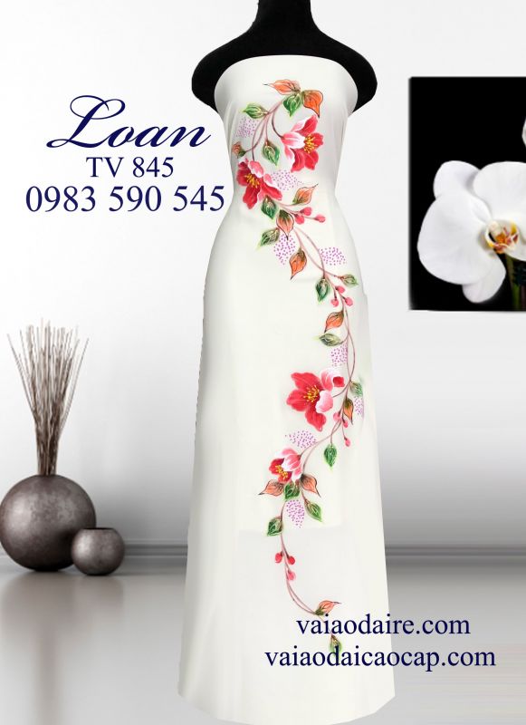 Vải áo dài vẽ sơn mài