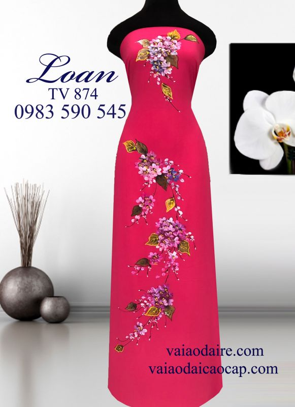 Vải áo dài vẽ sơn mài