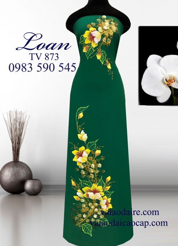 Vải áo dài vẽ sơn mài
