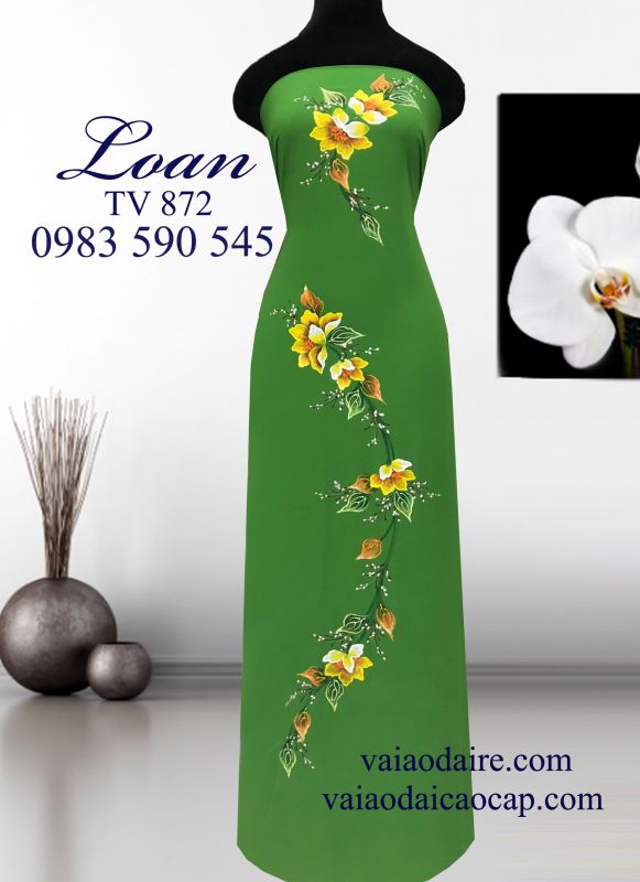 Vải áo dài vẽ sơn mài