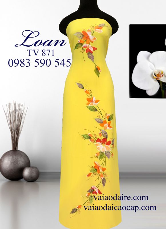 Vải áo dài vẽ sơn mài