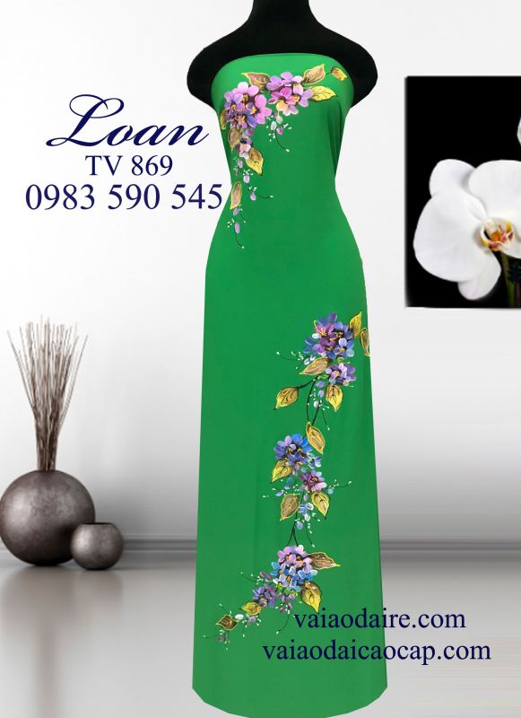 Vải áo dài vẽ sơn mài