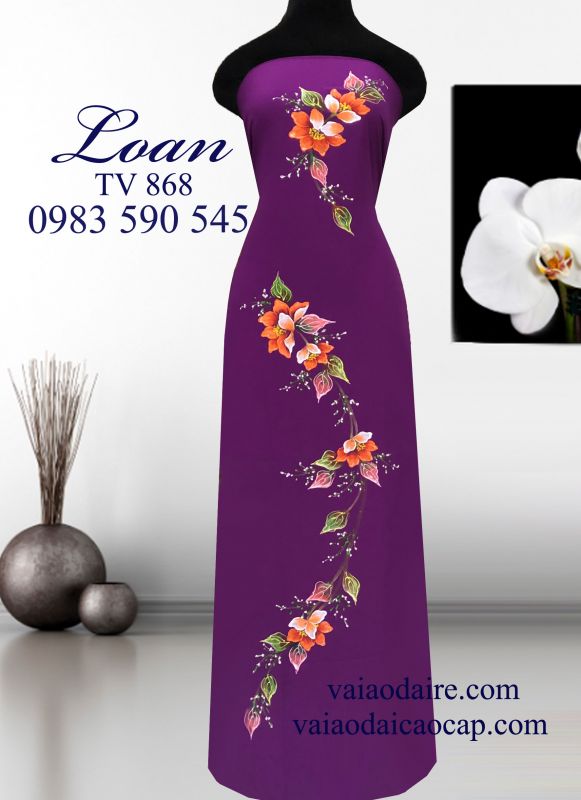 Vải áo dài vẽ sơn mài