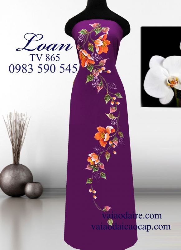 Vải áo dài vẽ sơn mài