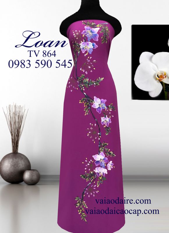 Vải áo dài vẽ sơn mài