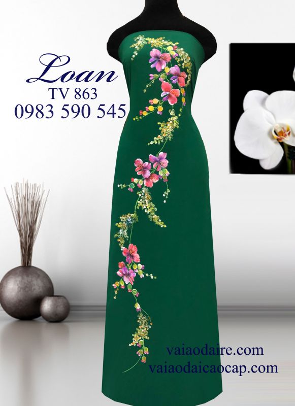 Vải áo dài vẽ sơn mài