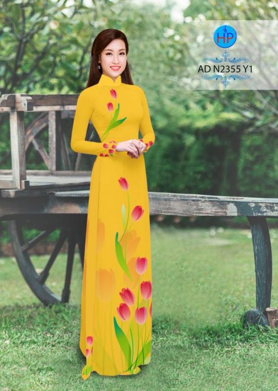 Vải áo dài hoa Tulip Vải áo dài hoa Tulip