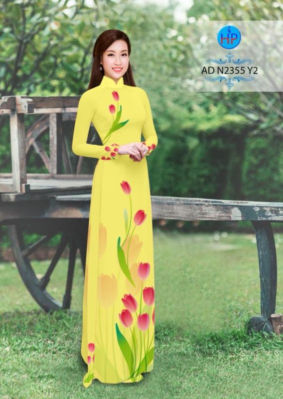 Vải áo dài hoa Tulip Vải áo dài hoa Tulip