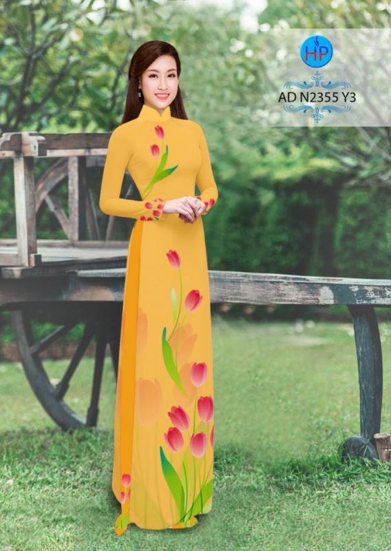Vải áo dài hoa Tulip Vải áo dài hoa Tulip