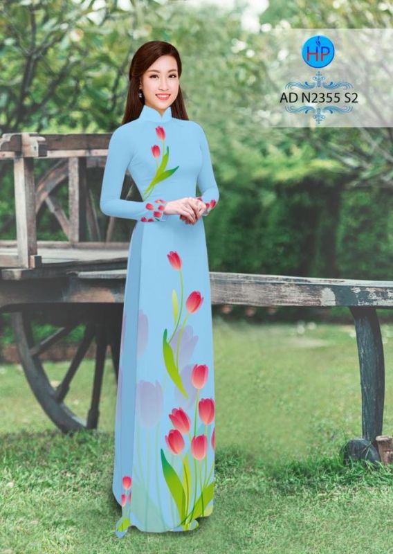 Vải áo dài hoa Tulip Vải áo dài hoa Tulip