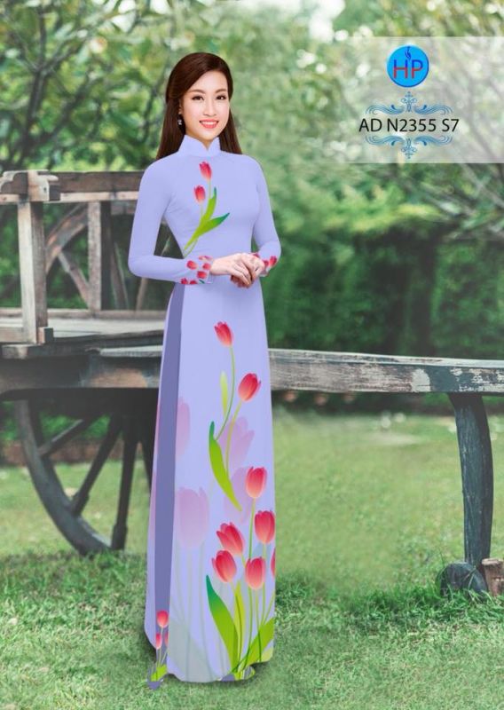 Vải áo dài hoa Tulip Vải áo dài hoa Tulip