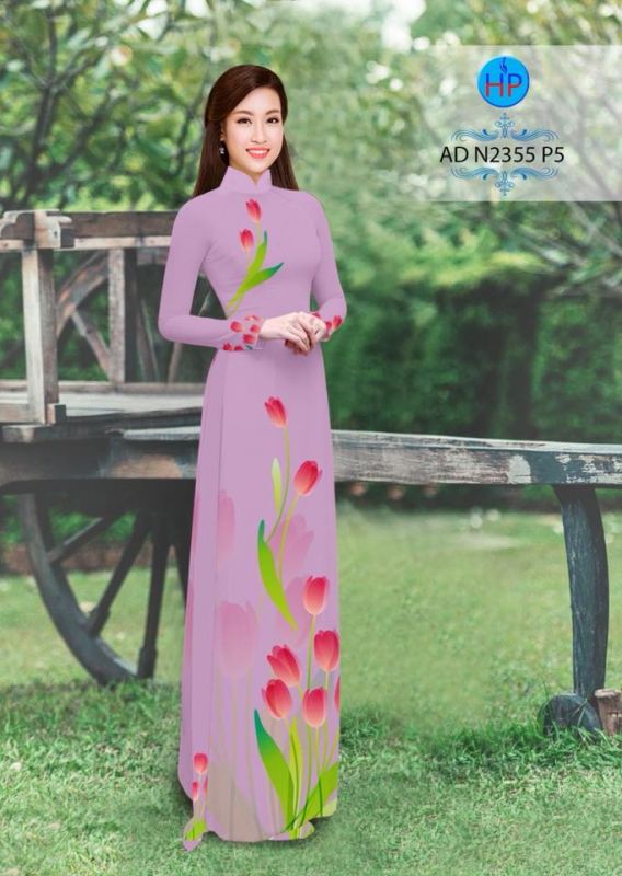 Vải áo dài hoa Tulip Vải áo dài hoa Tulip