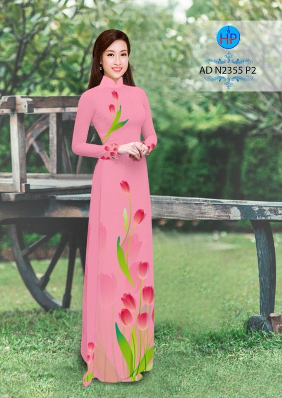Vải áo dài hoa Tulip Vải áo dài hoa Tulip