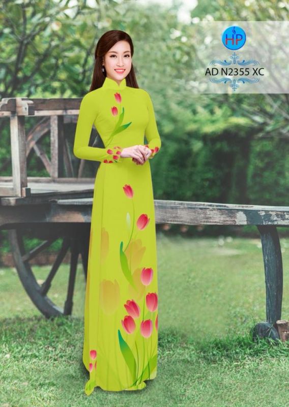 Vải áo dài hoa Tulip Vải áo dài hoa Tulip