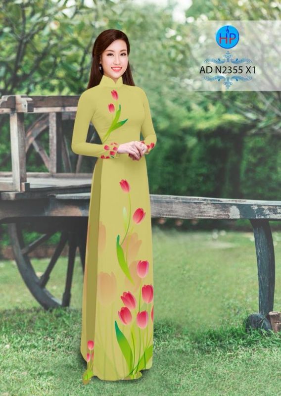Vải áo dài hoa Tulip Vải áo dài hoa Tulip