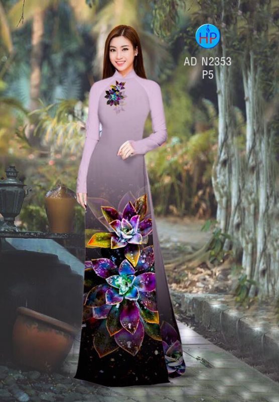 Vải áo dài hoa 3D Vải áo dài hoa 3D