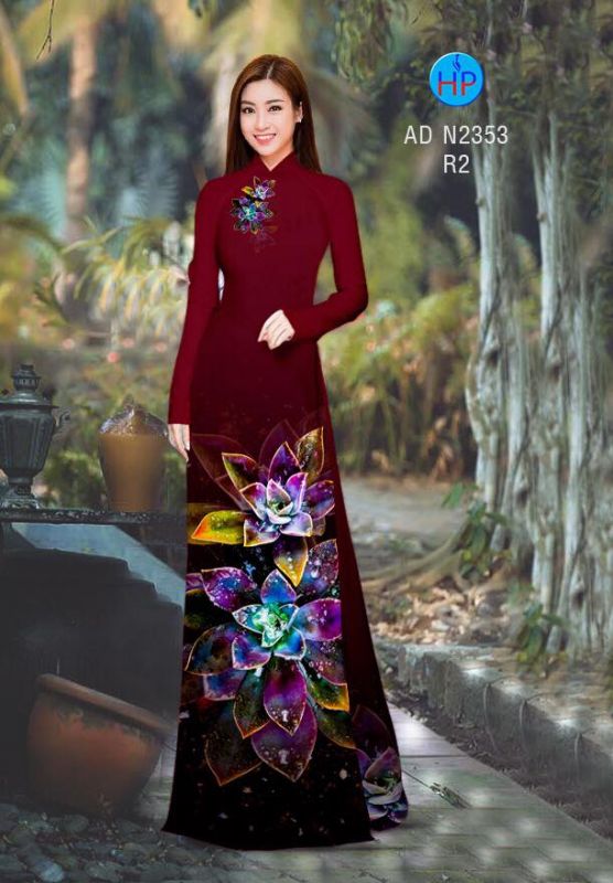 Vải áo dài hoa 3D Vải áo dài hoa 3D