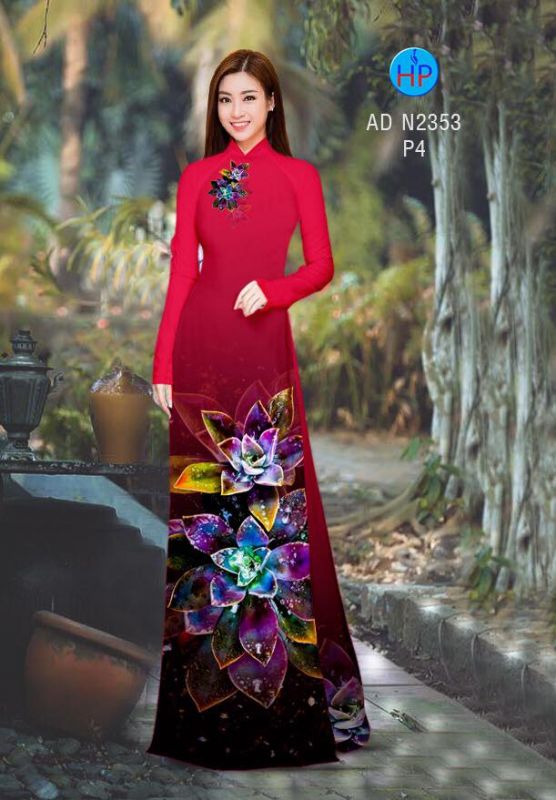 Vải áo dài hoa 3D Vải áo dài hoa 3D