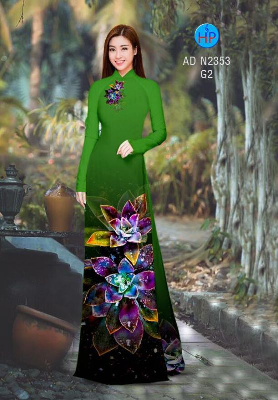 Vải áo dài hoa 3D Vải áo dài hoa 3D