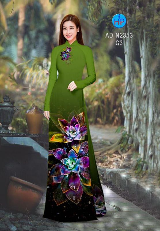 Vải áo dài hoa 3D Vải áo dài hoa 3D