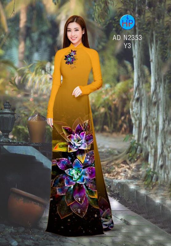 Vải áo dài hoa 3D Vải áo dài hoa 3D