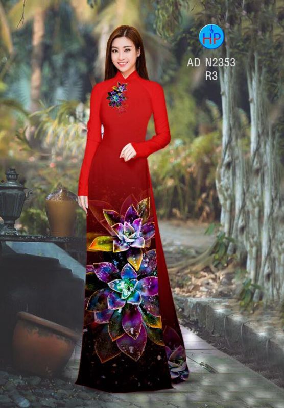 Vải áo dài hoa 3D Vải áo dài hoa 3D