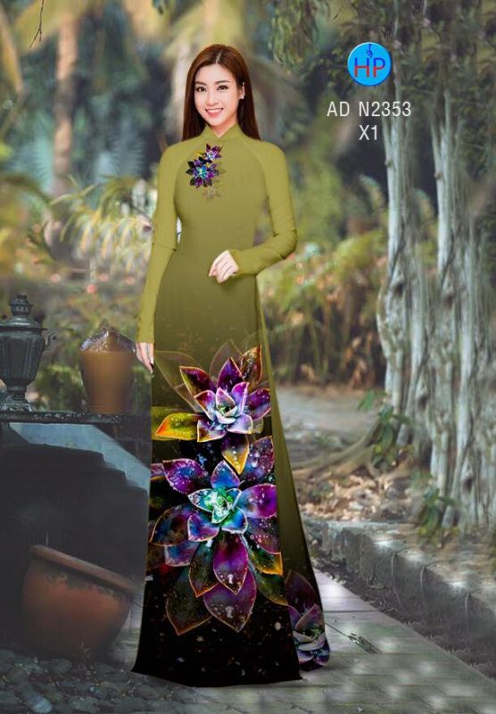 Vải áo dài hoa 3D Vải áo dài hoa 3D