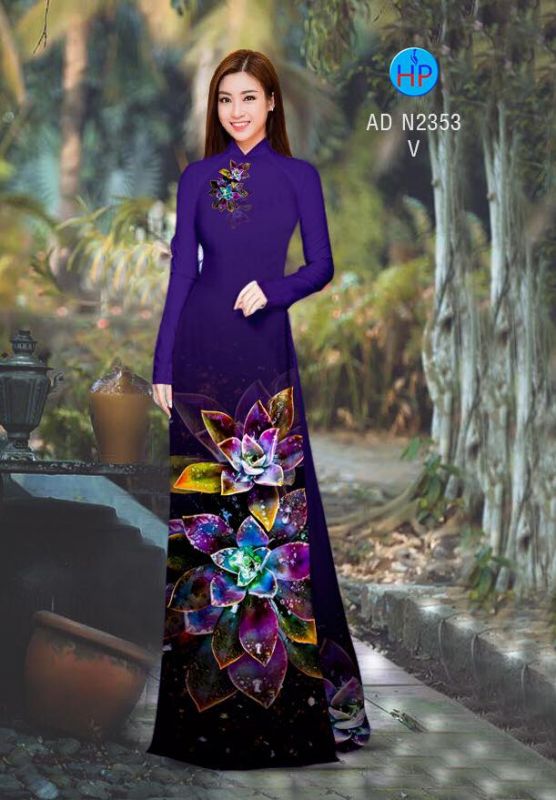 Vải áo dài hoa 3D Vải áo dài hoa 3D