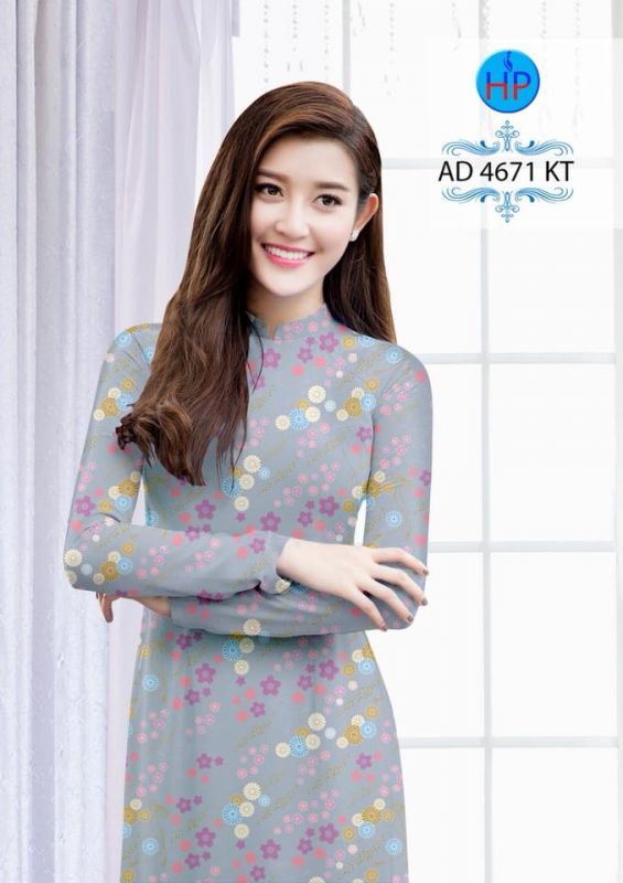Vải áo dài hoa chạy nhí Vải áo dài hoa chạy nhí