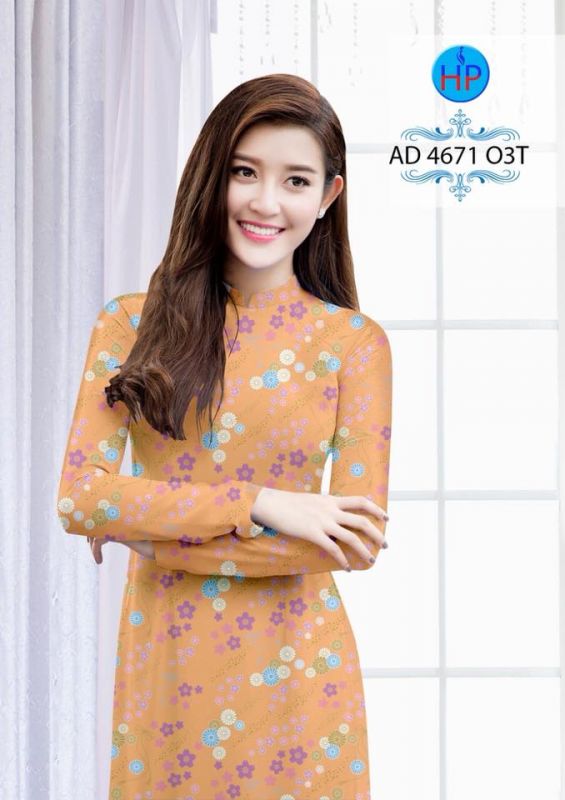 Vải áo dài hoa chạy nhí Vải áo dài hoa chạy nhí