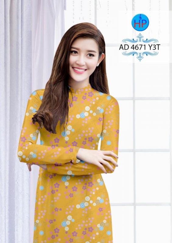 Vải áo dài hoa chạy nhí Vải áo dài hoa chạy nhí