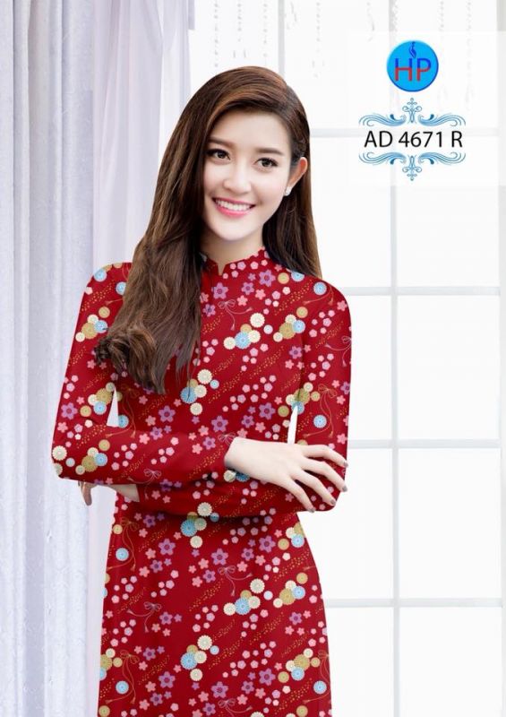 Vải áo dài hoa chạy nhí Vải áo dài hoa chạy nhí